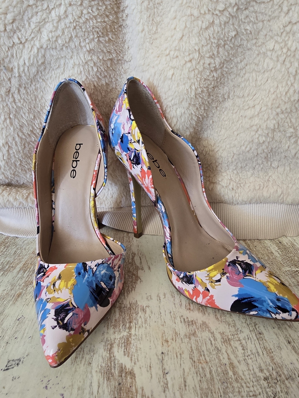 bebe Multicolor Floral Pointed-Toe Stiletto Pumps - Pink, Blue & Yellow